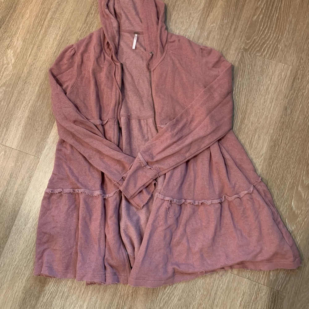 SOLD OUT new (w/out tags) free people tiered trapeze sweatshirt dusty petal rose